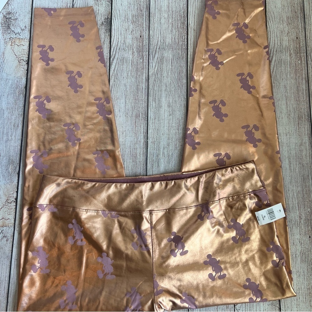 Disney Rose Gold Mickey Leggings XL NWT